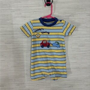 Carter's Blue and Yellow Striped Baby Romper